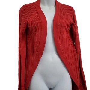 Coco & Claire Size M Orange Open Front Cardigan see pictures 3  for real color